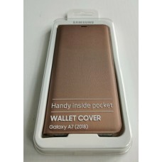 Genuine Samsung Gold Flip Wallet Case for Samsung Galaxy A7 (2018)