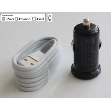 Compatible Car Charger & Lightning Cable for Apple iPhone iPad Mini iPod 12/24V