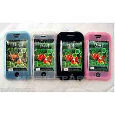 Pack of 4 Pink White Blue Black Silicone Skin Cases for Apple iPhone 2G Seconds