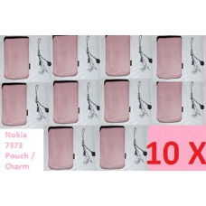 10 (Ten) x Genuine Nokia 7373 / 7360 Pink Cloth Pouch & Dangle Charm Used/Opened 10 (Ten) x Genuine Nokia 7373 / 7360 Pink Cloth Pouch & Dangle Charm Used/Opened