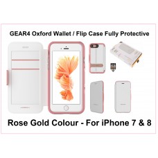 Gear4 Oxford Shockproof Wallet Flip Case for Apple iPhone 7 8 & New SE Rose Gold Gear4 Oxford Shockproof Wallet Flip Case for Apple iPhone 7 8 & New SE Rose Gold