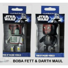Set of 2 Official Star Wars Wind-Up Walking Wobbler Mini Figure Character Toy
