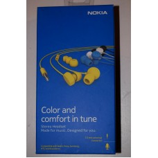 Genuine Yellow Nokia WH-208 Stereo Headset Earphones for Nokia Lumia - Retail