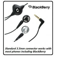 Genuine BlackBerry 3.5mm Stereo Handsfree Headset Earphones - Black