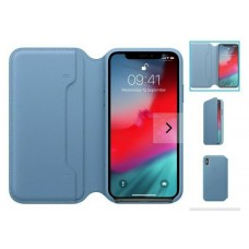 Genuine Original Official Leather Folio Flip Case Cape Cod Blue for iPhone XS