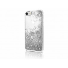 Genuine Guess Designer Glitter Clear Hard Case Silver Glitter for iPhone 6 7 & 8