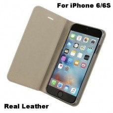 Premium Leather Wallet Booklet Folio Case for iPhone 6 / 6S Cream