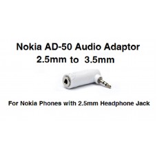 AD-50 2.5mm Male to 3.5mm Female Audio Adapter Nokia 6300 6301 6500 E71 E66 E51